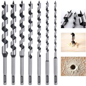 Foret hélicoïdal à bois, ensemble de 7 forets à bois en acier au carbone, coupe-trou hélicoïdal, kit d'outils pour le travail du bois, outils de diamètre 6 mm/8 mm/10 mm/12 mm/14 mm/16 mm/18 mm - Neuf