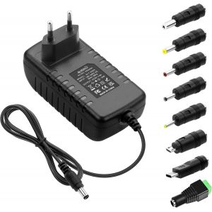 Alimentation 5V 3A DC 5 Volt 15W 3000mA Adaptateur secteur 5V 2.5A 2A 1A Transformateur avec 8 embouts pour Raspberry Pi 3 4 LED Strip E-Reader - Neuf