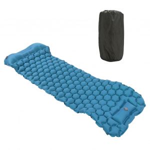Hjlian Matelas De Camping Gonflable Avec Presse-Pieds Pour Tente, Randonnee, Voyage, Bleu Paon - Neuf