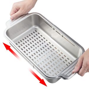 Panier De Vidange D'évier De Cuisine En Acier Inoxydable, Drain Rétractable - Neuf