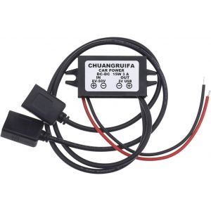 KALANKA-Be In Your Mind Convertisseur Abaisseur DC 12V 24V 36V à 5V 3A avec Double USB Secteur Adaptateur - Neuf