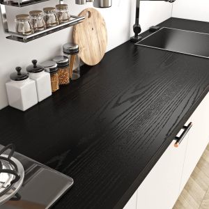 Papier Adh&eacute;sif Pour Meuble Bois Noir Cuisine Salon Porte Mur Papier Peint Adh&eacute;sif Bois Noir Amovible Lavable D&eacute;coratif Autocollant Rev&ecirc;tement Plan De Travail Adh&eacute;sif De 40Cm*2M[APP8809290] - Neuf