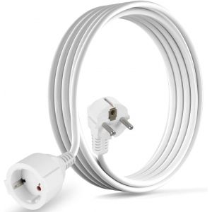 Cilia Rallonge &eacute;lectrique 250 V/16 A 3680 W avec Prise Schuko 90&deg; Type E - avec Protection De Mise &agrave; La Terre, S&eacute;Curit&eacute; Contre Les D&eacute;Charges &eacute;Lectriques pour La Maison/Le Bureau (D03-F-Noir, 10 m) - Neuf