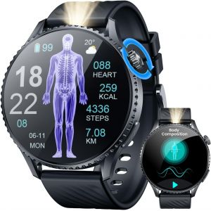Montre Connect&eacute;e Homme Ecg Smartwatch: Montre Intelligente Homme Amoled De 1.56" Moniteur De &iquest;&iquest;&iquest;&iquest;&Eacute;&iquest;&iquest;&iquest; Hrv Appel Bluetooth Led Lampe De Poche &Eacute;tanche Fitness Tracker Sport Watch Pour Android Io - Neuf