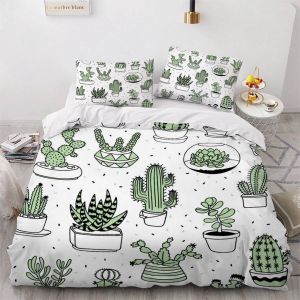 Cactus Housse De Couette X Imprim&iquest;&iquest; D Peinte &iquest;&iquest; La Main Parure De Lit Personnes Ado Fille Enfants Microfibre Literie Pi&iquest;&iquest;Ces Avec Fermeture &iquest;&iquest;Cla - Neuf