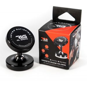 RL Grips&reg; Support Magn&eacute;tique pour Gym avec Double Aimant - Support pour T&eacute;l&eacute;phone Portable avec Rotation &agrave; 360&deg; et 2 Autocollants M&eacute;talliques - Support de T&eacute;l&eacute;phone (Noir) - Neuf