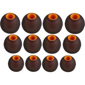 KAL-Lot De 6 Paires (12 Pièces) D'Écouteurs Intra-Auriculaires De Rechange En Silicone S/M/L -Embouts De Rechange Pour Écouteurs Intra-Auriculaires Populaires Noir/Orange - Neuf