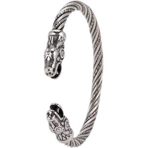 Eryi-Bracelet Viking En Acier Inoxydable Avec Tête D'animal - Bijou Vintage À Vis - Pour Homme - Neuf
