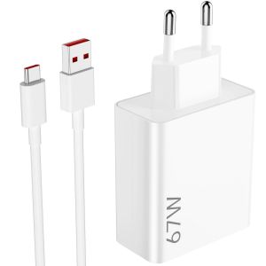 JGD-67W Chargeur Rapide USB avec C&acirc;ble USB C 1M pour Xiaomi 14T 13T Mix Flip Mix Fold 3 Redmi Note 14S 13 Pro 5G Pad 7 Pro, Chargeur Turbo Adaptateur pour POCO M6 X6 X5 X4 F5 X3 GT 13 Lite 12S Ultra - Neuf
