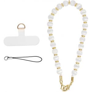 Cha&icirc;ne De T&eacute;l&eacute;phone Portable, Bijoux De Telephone, Cordon Telephone Portable Chaine Telephone Portable Universel, Pour T&eacute;l&eacute;phone Portable, Pour Fille Et Femme (Blanc)[POP940851] - Neuf