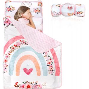 Ulteronixshop-Tapis de Sieste pour Tout-Petits avec Oreiller Amovible et Couverture Douce, Tapis de Sieste pour Enfants, Sacs de Couchage roul&eacute;s pour gar&ccedil;ons, Maternelle, garderie, Camping, 58,2 x 13 - Neuf
