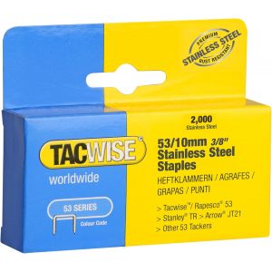 KALANKA-Tacwise 1270 Agrafes en Acier Inoxydable de Type 53/10 mm, Lot de 2000 - Neuf