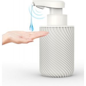 KAL-Distributeur Savon Automatique Avec Capteur Infrarouge, Contact Distributeur De Savon Automatique Rechargeable Par Usb, Distributeur Liquide Vaisselle, Avec Étiquette Étanche, Blanc, 300 Ml - Neuf
