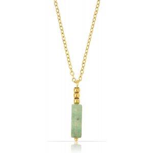 Kal-Collier En Pierre Précieuse Pour Femme Avec Pendentif En Améthyste Turquoise - 40 + 5 Cm - Bijou Spirituel, Acier Inoxydable - Neuf