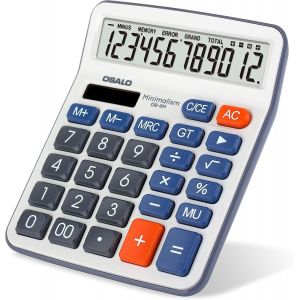 Calculatrice 12 Chiffres avec Grand Bouton Gros Affichage Solaire Calculatrice (OS-6M) - Neuf