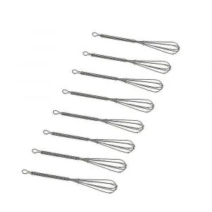 Ensemble de 8 mini-fouets ballons en acier inoxydable de qualit&eacute; sup&eacute;rieure - M&eacute;langeur manuel de 7 pouces pour la p&acirc;tisserie et la cuisine - Facile &agrave; nettoyer et &agrave; ranger - Neuf