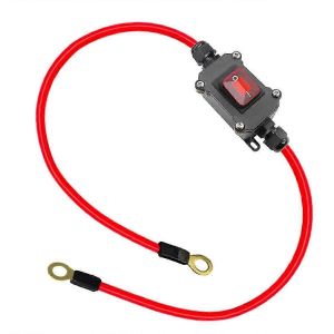 Interrupteur a fil en ligne DC 12 V, interrupteur de cablage double face DPST DC 12-24 V, 25 A, IP67, avec connexion rapide marche/arret/di - Neuf