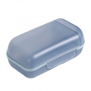 Boîte à savon en plastique bleu, porte-savon de voyage avec couvercle, boîte à savon étanche, porte-savon portable scellé, porte-savon créatif pour salle de bain, voyage, camping en plein air - Neuf