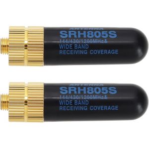 2 Pack Radio Antenna SRH805S SMA-F Female 144/430/1200MHz for Dual Band Walkie Talkie Compatible with GT-3 UV-5R BF-888s Radio 51x14mm Black - Neuf