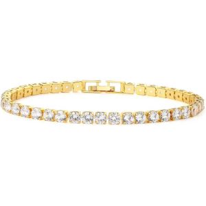 Eryi-Bracelet Femme Argent Cristal Zirconium Bracelet Jonc Femme Or Bijoux Cadeau Femme Anniversaire Amitie Maman Personnalisé Bracelets Silver - Neuf
