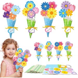 Kalanka-Création 24 Bouquets De Fleurs En Papier Kits D'artisanat De Fleur Pour Enfants Activité Manuelle Du Printemps Loisir Creatif Des Pâques - Neuf