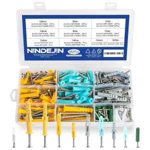 CHECARZHN--NO1-Kit D'Ancrage Et De Vis Pour Cloisons Sèches À Expansion En Plastique, 482 Pièces D'Ancrages Pour Mur Creux Avec Vis Autotaraudeuses, Parfait Pour Attacher La Calligraphie, Armoires Mu - Neuf