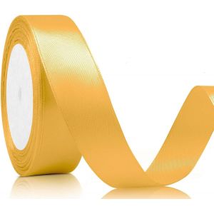Ruban Cadeau De Satin 22 M De Long,20 Mm De Large,Jaune Mandarine,Pour Mariage,Travaux Manuels Et Emballage Cadeau,Décoration De Mariage (Jaune Mandarine) - Neuf