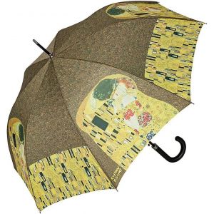 Parapluie Ouverture Automatique R&eacute;sistant Au Vent Canne Gustav Klimt : Le Baiser Grand Robuste Art - Neuf