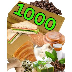 1000 Lot Sac Papier Kraft - Sachet Kraft Alimentaire, Sandwich - Emballage Alimentaire Boulangerie, Patisserie, Bonbon, Caf&eacute; - Sachet Papier Kraft 10 X 5,5 X 25 Cm - Neuf