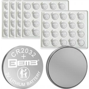 Piles Bouton CR2032 Lot de 100 Pile CR 2032 3V Bouton au Lithium 2032 Batterie DL2032,ECR2032,LM2032 240mAh Compatible pour Porte-clés,télécommande de Voiture,Moniteur de Glucose,Montres - Neuf