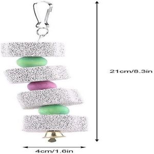 Jouet À Mâcher De Qualité Supérieure Pour Petits Animaux - Pierre À Broyer Les Dents Suspendue Avec Perles Colorées Pour Perroquets, Hamsters Et Plus Encore - Neuf