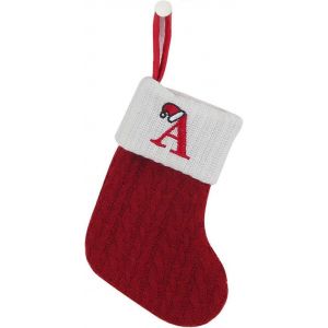 Bas De Noël Med Avec Des Lettres Rouge Et Blanc Câble Tricoté Hanging Stuffers Mini Art - Neuf
