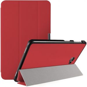 Coque Compatible Pour Samsung Galaxy Tab A 10.1 2016 Housse De Protection En Cuir Pu &Eacute;tui Magn&eacute;tique Ultra-Mince Avec Fonction Support Pour Sm-T580/P580/T585/P585/P585Y-Rouge - Neuf