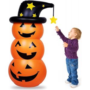Trahoo-D&eacute;corations D'halloween, 4,59ft Citrouille Gonflable Tumbler Avec Sorci&egrave;res Chapeau, D&eacute;coration D'halloween Accessoires De F&ecirc;te Int&eacute;rieur Et Ext&eacute;rieur Pour Halloween, Jardin, Salon - Neuf