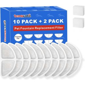 Filtre Pour P9 Fontaine Chat &Agrave; Piles, 10 Filtres De Rechange Et 2 &Eacute;ponges Pr&eacute;-Filtrantes - Neuf