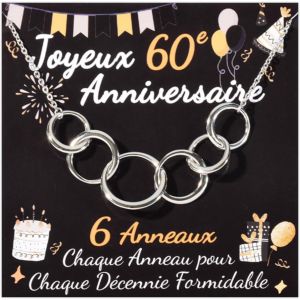 Kal-60 50 40 30 20 Ans Anniversaire Collier Cadeau D'anniversaire Femme Original Idee Cadeaux Anniversaire Pour Ma Fille A Sa Maman Tata Niece Belle Soeur Meilleure Amie Petite Fille Mamie Colliers B - Neuf