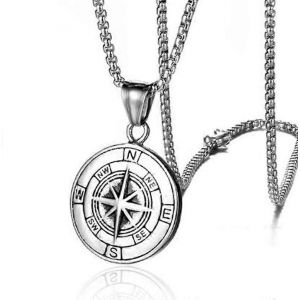 Qualité À La Mode Médaille Collier Pendentif Bateau Pirate Boussole Personnalité Homme Collier Pendentif Hip Hop Bijoux Tendance Bijoux - Neuf