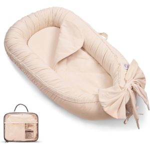 Reducteur De Lit Bébé, 100% Coton Baby Nest Cocoon Lit Pour Nouveau-Né Nourrisson Et Bébé, Couffin De Voyage Portable, Couverture Amovible Et Lavable (Noeud Papillon) - Neuf