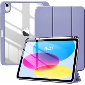 Coque pour iPad A16 11&egrave;me G&eacute;n&eacute;ration 11 Pouces 2025,iPad 10&egrave;me G&eacute;n&eacute;ration 2022 10,9 Pouces avec Porte Stylet,&Eacute;tui Tri-Fold Transparente,Housse avec Veille/R&eacute;veil Auto, Lavande - Neuf