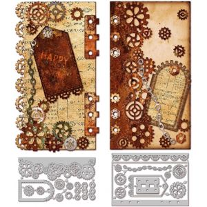 Matrices De D&eacute;coupe Pour Trous D'onglet D'interface D'engrenage Pour Cartes Marque-Pages Cornes De Cha&icirc;ne Matrices De D&eacute;coupe En M&eacute;tal Mod&egrave;les Pour Scrapbooking Journal Gaufrage - Neuf