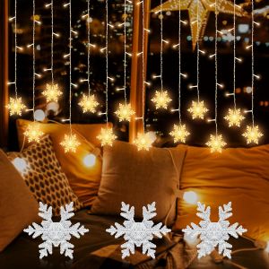 Jgd-Rideau &Eacute;toil&eacute; - Rideau Lumineux Int&eacute;rieur - 96 Pi&egrave;ces - 3,5 M - Guirlande Lumineuse Pour Fen&ecirc;tre Int&eacute;rieure De No&euml;l - Guirlande Lumineuse Pour Fen&ecirc;tre Int&eacute;rieure - Pour Mariage, No&euml;l - Neuf