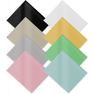 Lot de 8 Chiffons de Nettoyage en Microfibre, Chiffon de Nettoyant Lunettes pour Lentilles, T&eacute;l&eacute;phones Mobiles, Ordinateurs Portables, Tablettes, Objectifs d'appareil Photo, &eacute;crans(8 Color) - Neuf
