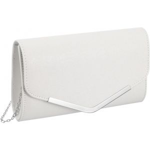 CAUC-enveloppe &agrave; cha&icirc;ne faire la f&ecirc;te pochette femme plaine de soir&eacute;e cartable dame pochette femme &agrave; main de mariage pour les invit&eacute;s des femmes blanche - Neuf