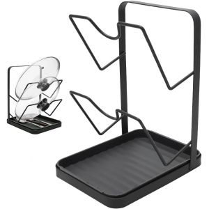 Kalanka-Organisateur De Couvercle De Casserole, &Eacute;tag&egrave;re De Cuisine, Support De Couvercle Avec &Eacute;gouttoir Amovible, &Eacute;tag&egrave;re De Rangement Pour Pot De Cuisine, Support De Couvercle De Casserole - Neuf