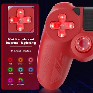Manette Ps4,Pavé Tactile À Double Moteur,Capteur De Vibration 6 Axes Avec Éclairage Led Turbo/Touchpad/Prise Audio 3,5 Mm,Manette De Jeu Pour Ps4/P4 Pro/P4 Slim/Pc - Neuf