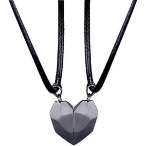 Paire De Colliers De L'amitié Pour Les Couples Gravé En Forme De Coeur Aimant Séparable De Puzzle Pendentif Coeur, Attraction Magnétique, L'attraction Mutuelle, L'amitié, Le Don, - Neuf