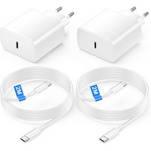 LORANKA-45W Chargeur USB C avec C&acirc;ble 2M pour Samsung Galaxy S25/S24 Ultra/S23+/S23 Ultra/S22/S21/Note20/A54/A53/Z Fold5/Flip5, Chargeur USB C Rapide Prise C Charge Rapide Adaptateur(2PACK-2M) - Neuf