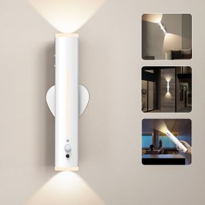 Applique Murale Int&eacute;rieure Sans Fil,Lampe Detecteur De Mouvement Rechargeable Usb,M&eacute;tal Magnetique T&eacute;l&eacute;commande,Appliques Led Murale Pile Pour Chevet,Chambre,Salon,Couloir,Exterieur.[V44] - Neuf