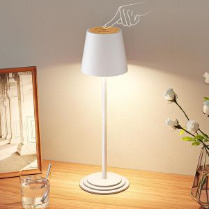 Kal-Lampe De Table Led Sans Fil À Intensité Variable - Étanche Ip44 - Batterie Rechargeable - Pour L'intérieur Et L'extérieur - Pour Bar, Restaurant, Chambre À Coucher, Camping, Balcon - Blanc - Neuf