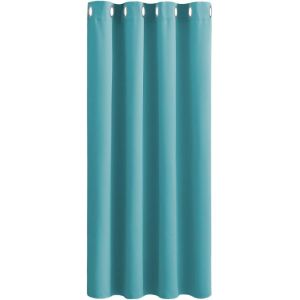 Cauc-Rideaux De Fenetre - Lot De 1 Rideaux Panneau De Fenêtre Thermique Avec Oeillets Isolation Lumineux Et Rayon Uv, Tombé Lourd Prêt À Poser, Largeur 132 X Hauteur 137cm, Bleu Clair - Neuf